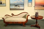 Chaise longue (2) - Acajou - met guéridon