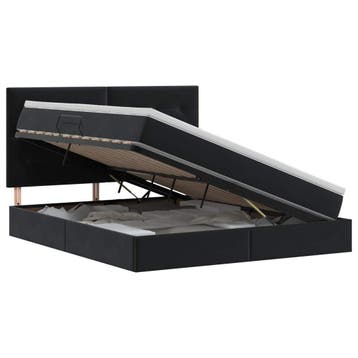 vidaXL Opslag bed met matras met hoofdeinde Zwart 180 x 200, Verzenden, Nieuw
