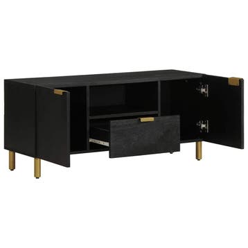 vidaXL tv-meubel 105x33x46 cm bewerkt hout zwart, Huis en Inrichting, Verzenden, Nieuw