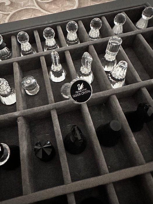 Swarovski - Bordspel - Silver Crystal, prima edizione,, Antiek en Kunst, Antiek | Speelgoed