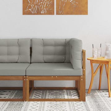 vidaXL Outdoor Hoekbank Naturel, Tuin en Terras, Verzenden, Nieuw