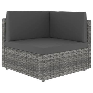 vidaXL Hoekbank sectioneel poly rattan grijs, Verzenden