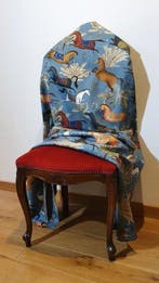 Exclusieve Oosterse stof met rennende paarden - 300x280 cm -, Antiek en Kunst