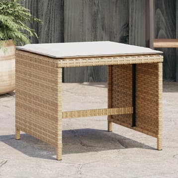 vidaXL Tuinkrukken 4 st met kussens 40x40x35 cm poly rattan, Verzenden, Nieuw