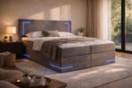 Boxspring Detroit 180x200 met opbergruimte en LED-nieuw, Huis en Inrichting, Verzenden, 180 cm, 200 cm, Nieuw