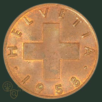 Zwitserland. Set 1, 2, 20 Rappen & 1/2 Francs - 1893 - 1958, Postzegels en Munten