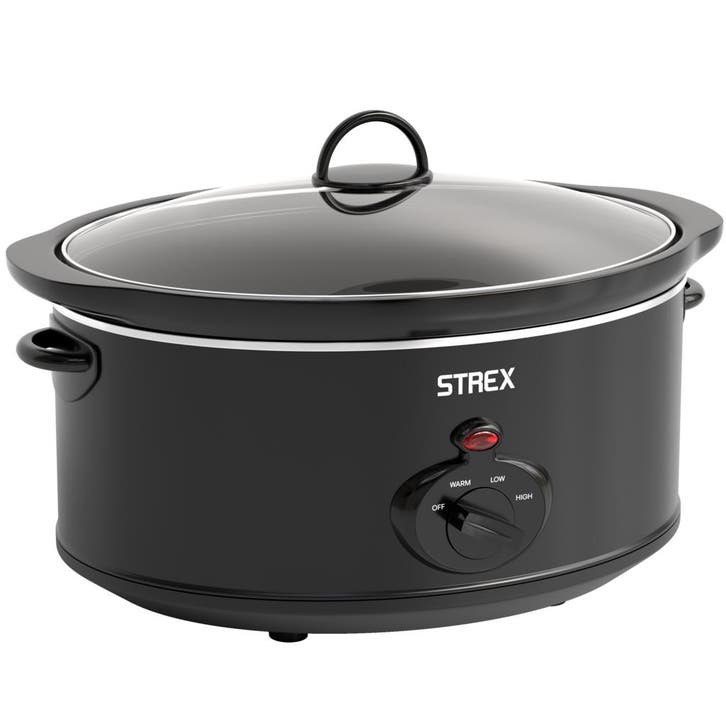 Strex Slowcooker 6.5L - Warmhoudfunctie - Zwart, Elektronische apparatuur, Slowcookers, Nieuw, Verzenden