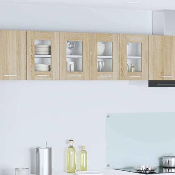 vidaXL Hangkast 2 st Sonoma Eik Bewerkt hout, Verzenden, Nieuw