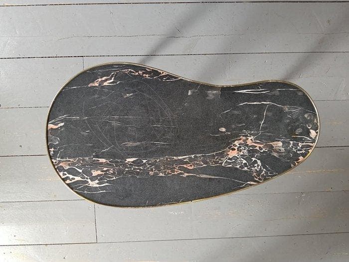 Table dappoint - Bois, Laiton, Formica - réniforme, Antiquités & Art, Art | Objets design