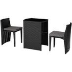 tectake Aluminium wicker bistroset Hamburg - zwart, Tuin en Terras, Verzenden, Nieuw