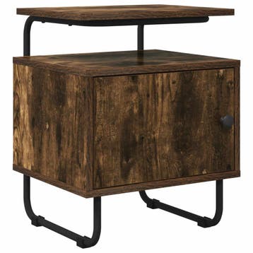 vidaXL Nachtkastje Gerookt eiken Bewerkt hout, Verzenden, Nieuw