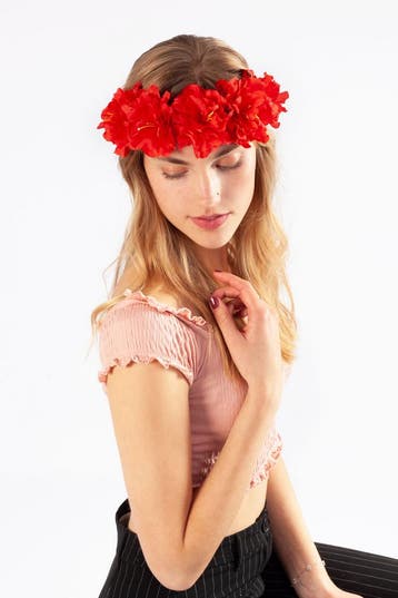 KIMU® Bloemenkrans Haar Hibiscus Rood Hawaii Rode Bloemen Ha, Kleding | Dames, Ophalen of Verzenden, Nieuw