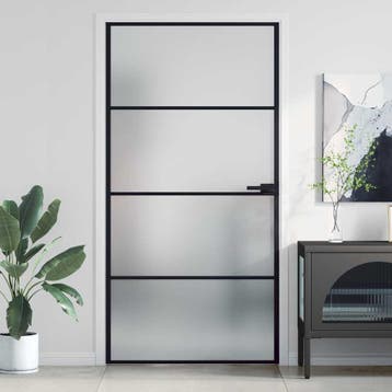 vidaXL Binnendeur smal 102,5x201,5 cm gehard glas en, Verzenden