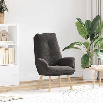 vidaXL Fauteuil Donkergrijs 69 x 74 x 93 cm Sherpa Stof, Verzenden