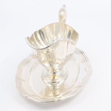 Gebrüder Kühn. Sausboot. - Sauskom - .835 zilver, Antiek en Kunst