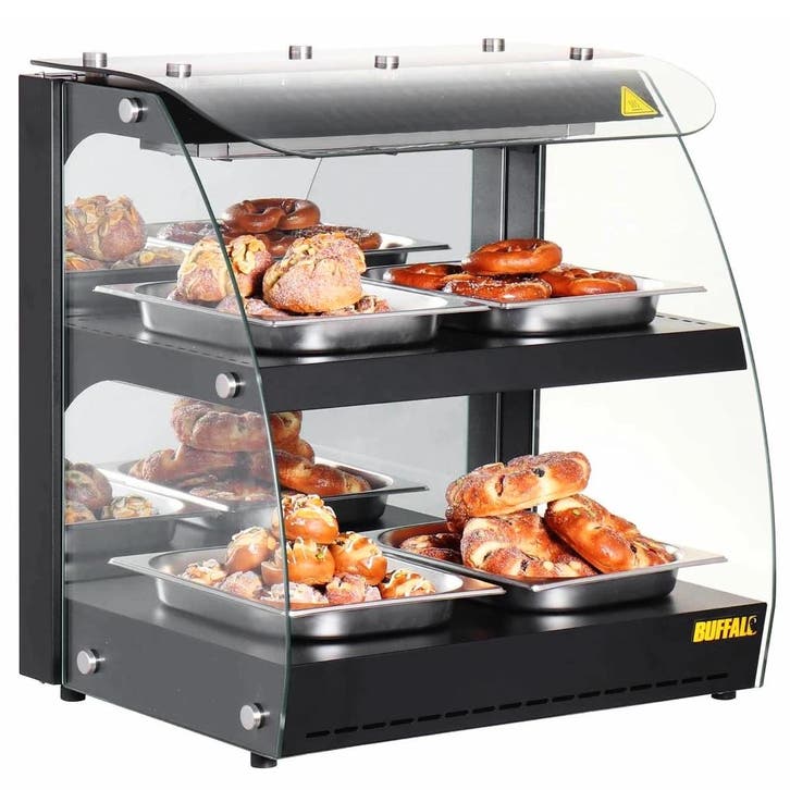 Warmhoudvitrine | Zwart | 30°C/90°C | Statisch | 2 Niveaus, Zakelijke goederen, Horeca | Keukenapparatuur, Nieuw in verpakking