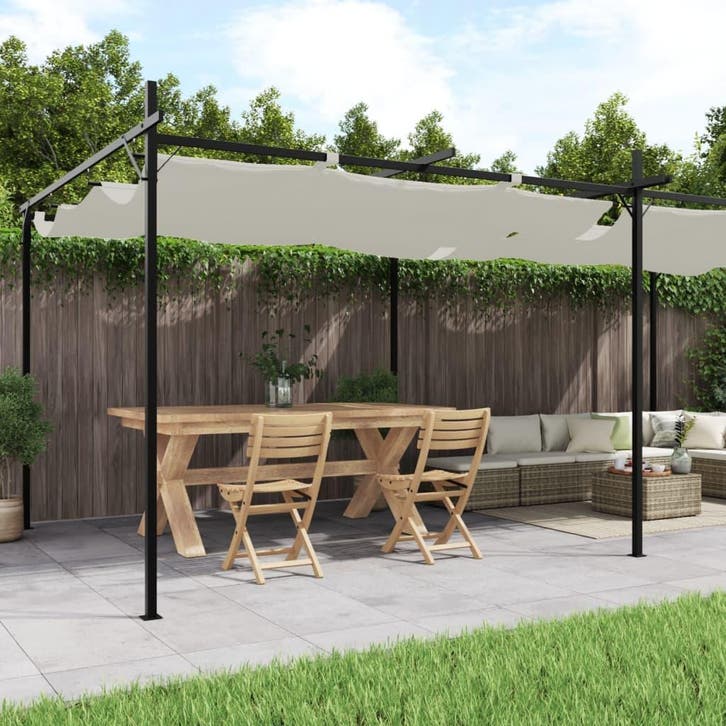 vidaXL Pergola met uitschuifbaar dak 589x292x230, Tuin en Terras, Partytenten, Nieuw, Verzenden