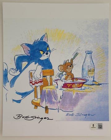 Tom & Jerry - Hanna Barbera - Bob Singer - Autograph, Photo, Nieuw