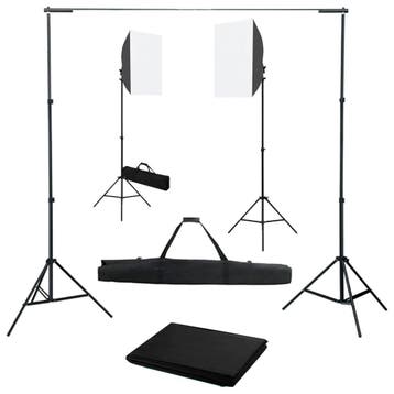 vidaXL Fotostudioset met softboxlampen en achtergrond, Verzenden, Nieuw