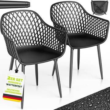Tuinstoelen - Weerbestendig - Met armleuning - Set van 2 - Z, Verzenden