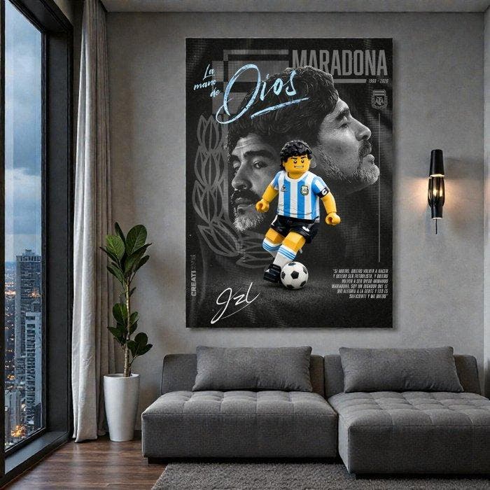JZL - [Canvas XXL] Diego Armando Maradona – La Mano de Dios, Kinderen en Baby's, Speelgoed | Duplo en Lego