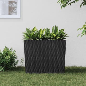 vidaXL Plantenbak met uitneembare bak rattan-look 12/44 L PP, Verzenden, Nieuw