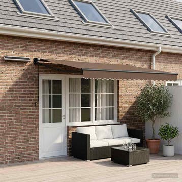 vidaXL Elektrisch Uitschuifbare Zonneluifel Taupe 4,5 × 3 m, Verzenden