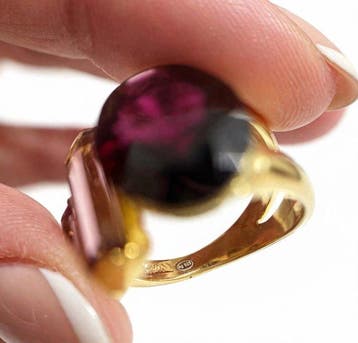 Zonder minimumprijs - Ring Zilver - 17.13ct. tw. Granaat -, Nieuw