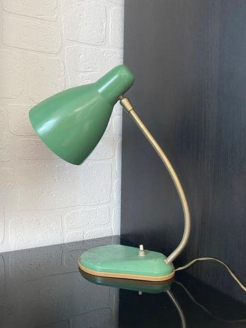 Tafellamp - IJzer, Messing, industrieel design uit de jaren, Antiek en Kunst