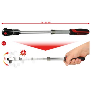 KS Tools 1/2 SlimPOWER telescoopratel met scharnierkop, Auto diversen, Verzenden, Nieuw