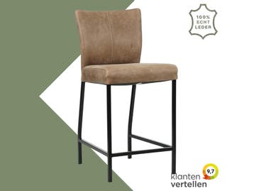 Leren barkruk Revolt laag - Vintage Brown (bruin) - Poten, Ophalen of Verzenden