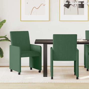 vidaXL Eetkamerstoelen met wielen 2 st Katoenen stof Grijs, Huis en Inrichting, Stoelen, Verzenden, Nieuw