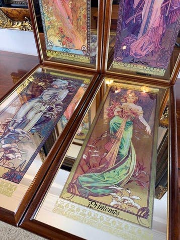 Alphonse Mucha (après) - Wandspiegel (4)- De Vier
