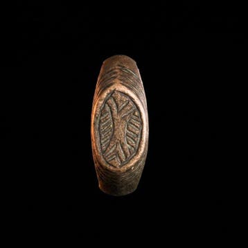 Oud-Romeins Brons Prachtige zegelring met Arbor Vitae-motief