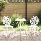 vidaXL Tuin Bistro Set 3 pcs Wit Aluminium, Tuin en Terras, Verzenden, Nieuw