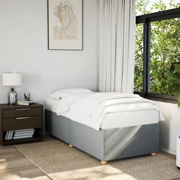 vidaXL Bedframe zonder matras 90x190 cm stof lichtgrijs, Verzenden