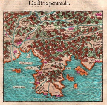 Kroatië - Kaart van Istrië; Cosmographia Universalis,, Nieuw