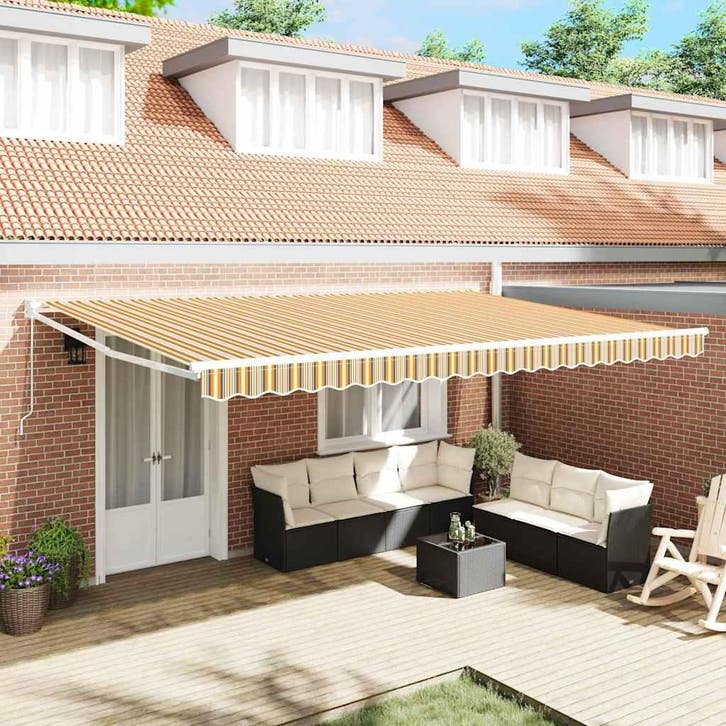 vidaXL Inklapbare Luifel Multikleur 500 × 300 cm, Tuin en Terras, Zonneschermen, Nieuw, Verzenden
