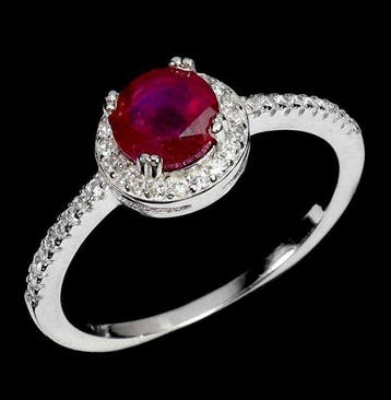 Sans prix de réserve - Bague Plaqué or blanc sur argent 925