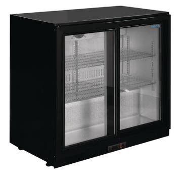 Polar G-serie 2-deurs barkoeling met schuifdeuren zwart 198L, Verzenden, Nieuw in verpakking, Koelen en Vriezen