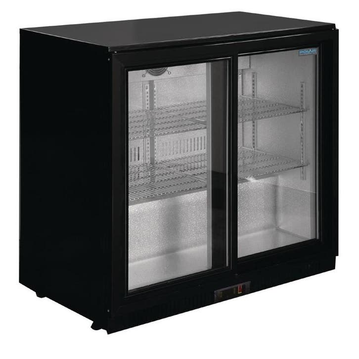 Polar G-serie 2-deurs barkoeling met schuifdeuren zwart 198L, Zakelijke goederen, Horeca | Keukenapparatuur, Nieuw in verpakking