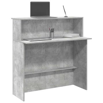 vidaXL Receptiebalie 100x50x103,5 cm bewerkt hout betongrijs, Huis en Inrichting, Verzenden, Nieuw