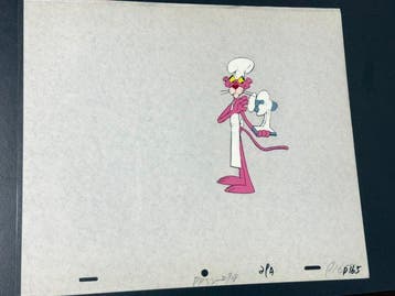Friz Freleng - Originele animatiecel en tekening van De Roze