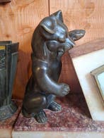 Pendule de cheminée - Marbre, Régule - 1930-1940 - pendule, Antiquités & Art