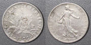 France Frankreich Km 844 1 Franc 1906 Typ Saemann, Postzegels en Munten, Verzenden, België