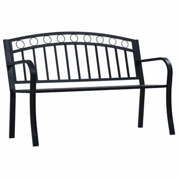 vidaXL Tuinbank 125 cm staal zwart, Tuin en Terras, Verzenden, Nieuw