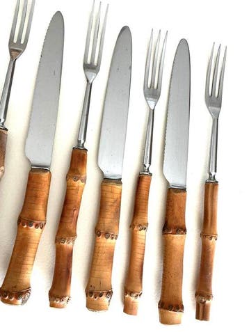 Prachtig Vintage bestek , Bamboudesign uit de jaren 60 -