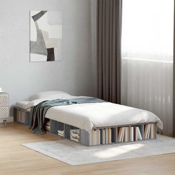 vidaXL Bedframe bewerkt hout grijs sonoma eikenkleurig, Verzenden, Nieuw