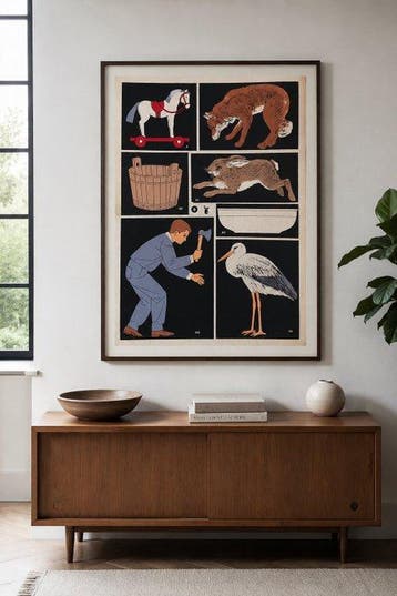 Josef Fogas - Silkscreen original industrial poster - jaren