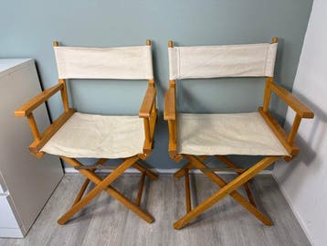 Stoel - Twee Gebruikte Regisseursstoelen - Hout en Stof -